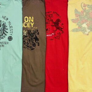 Four Men's EXPRESS Brand Graphic T- Shirts. Short-Sleeved. One WT